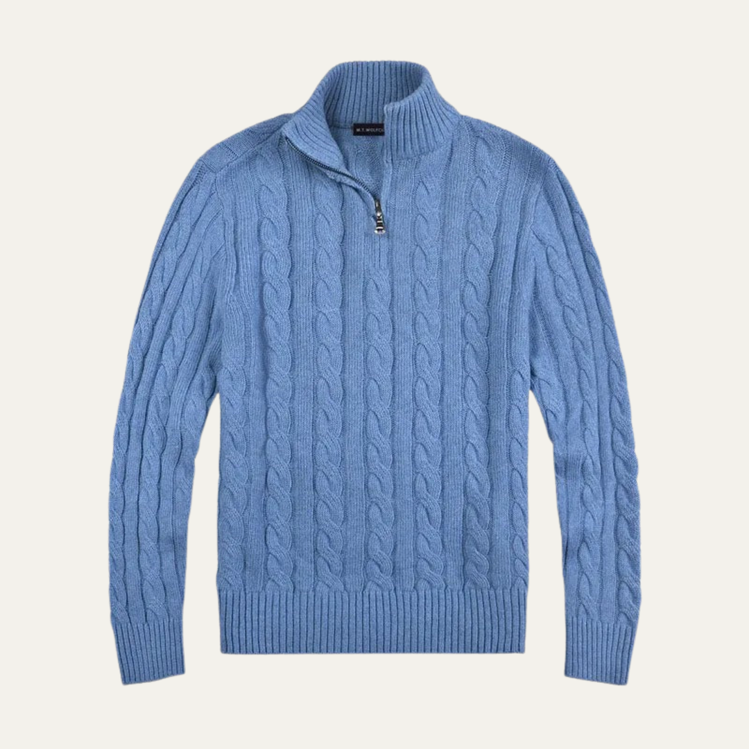 Merino Wool Half Zip Sweater