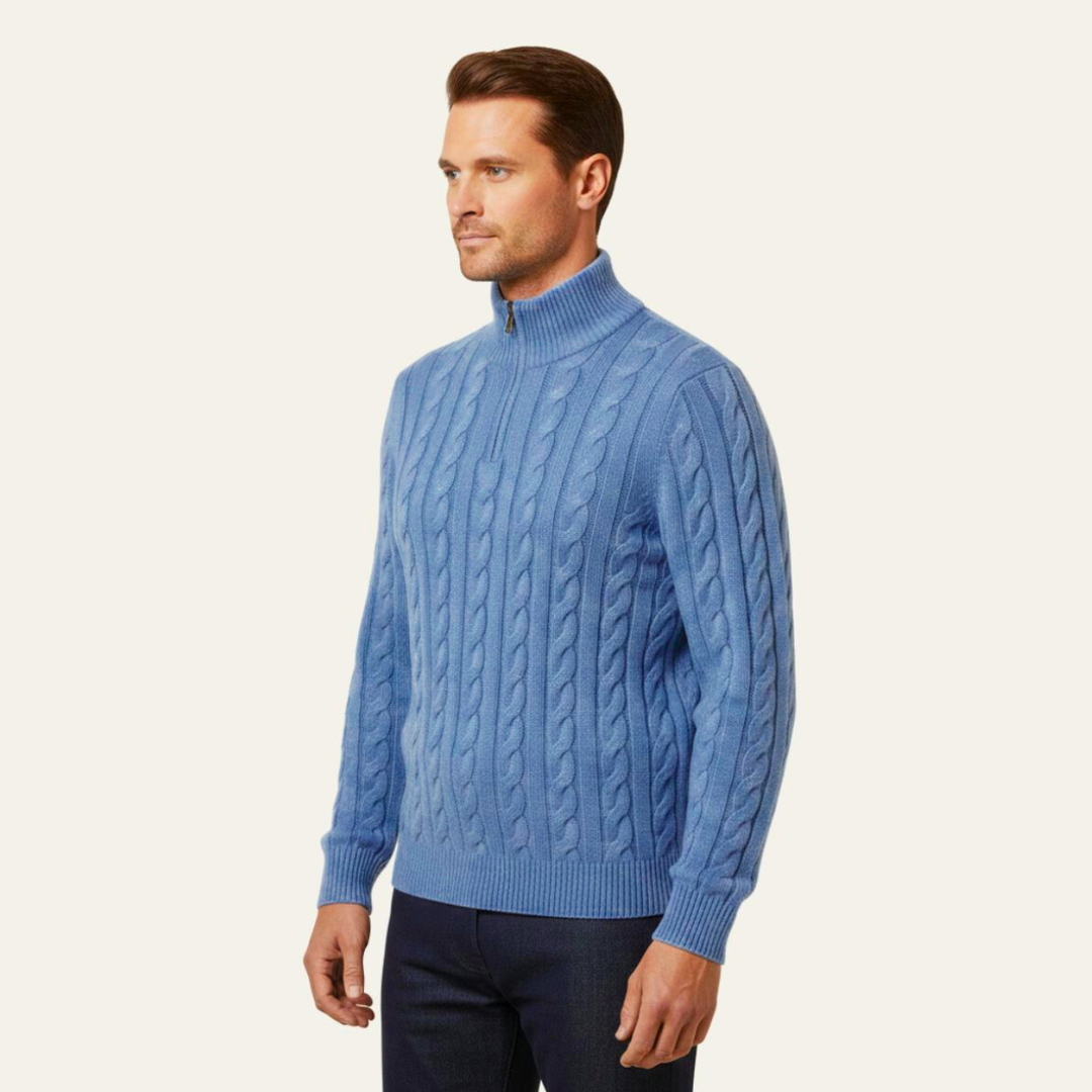 Merino Wool Half Zip Sweater