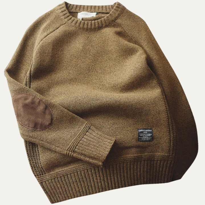 Wool Blend Elbow Patch Sweater