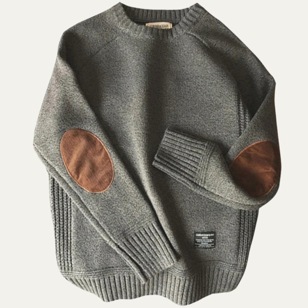 Wool Blend Elbow Patch Sweater