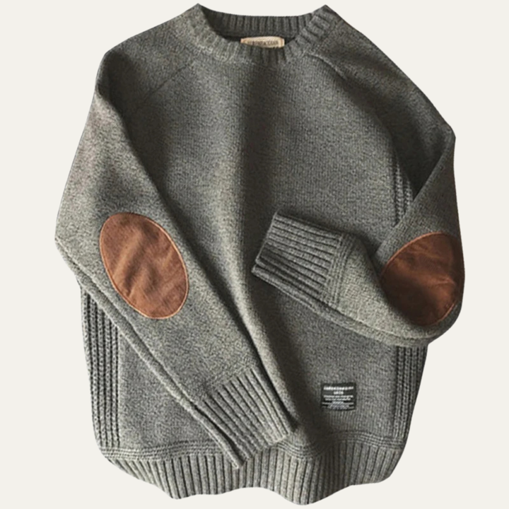 Wool Blend Elbow Patch Sweater