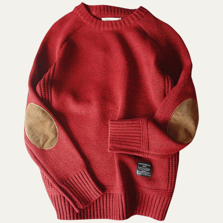Wool Blend Elbow Patch Sweater