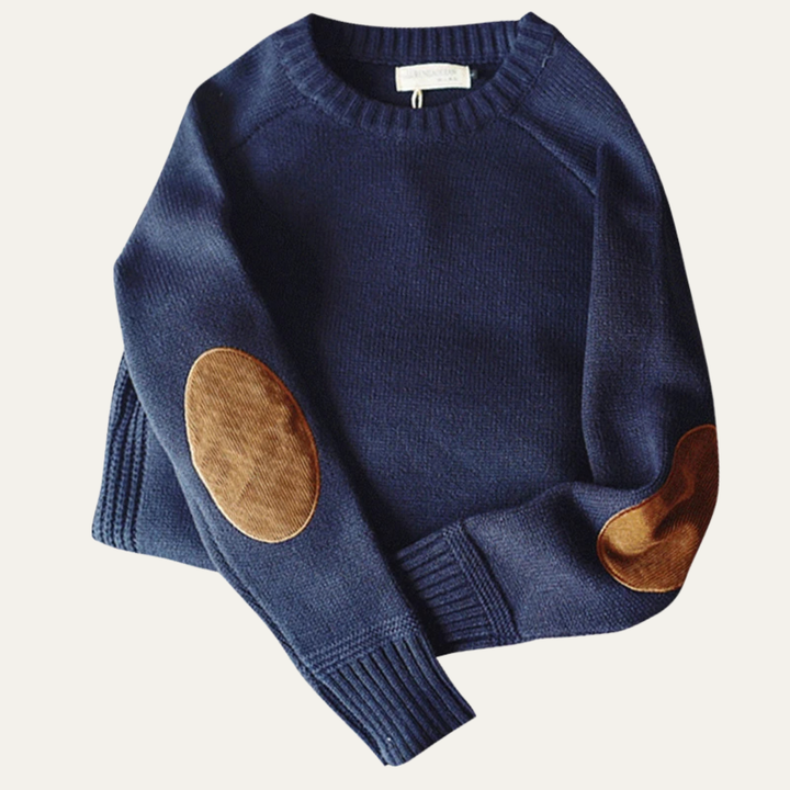 Wool Blend Elbow Patch Sweater