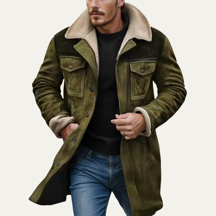 Cotton Blend Faux Shearling Jacket
