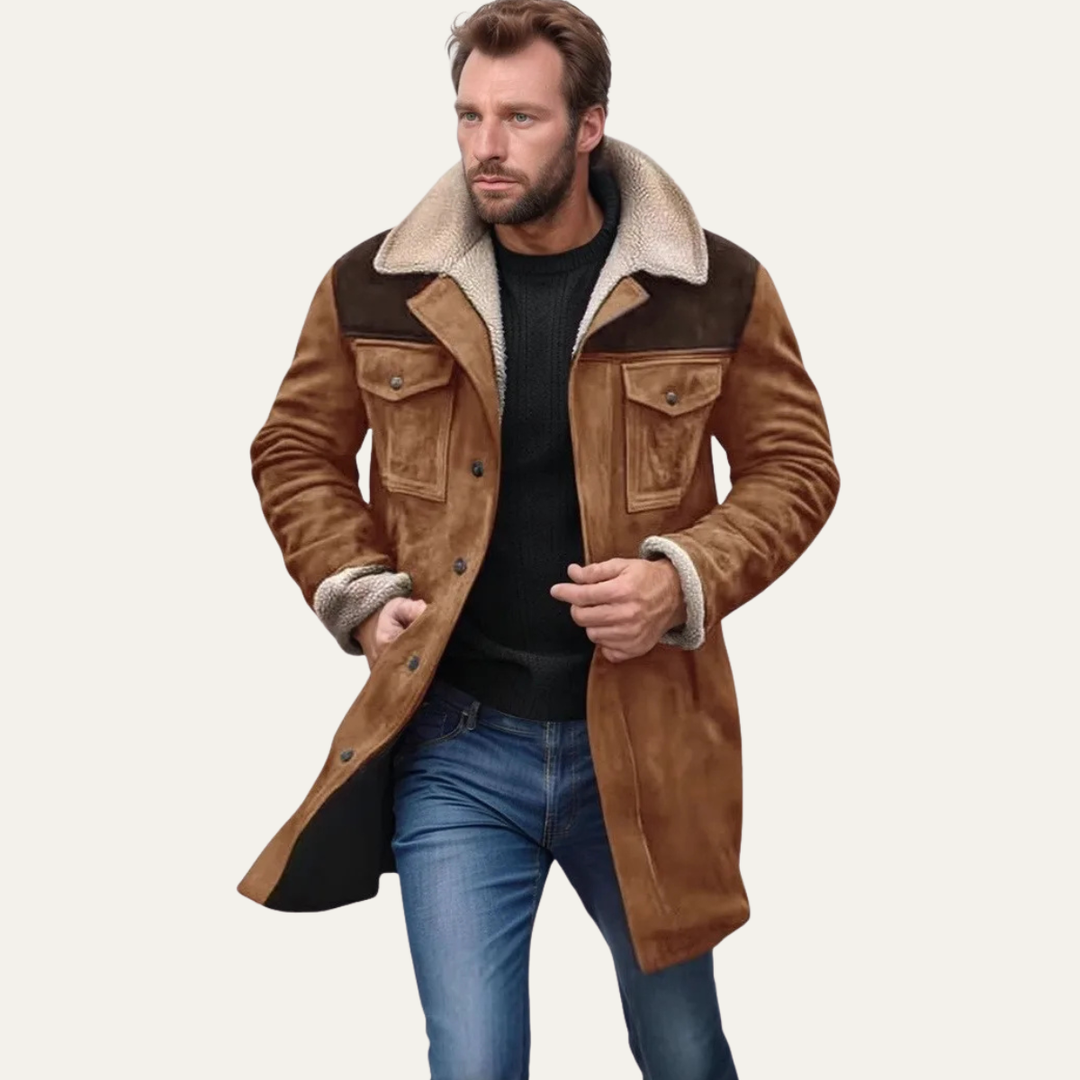 Cotton Blend Faux Shearling Jacket