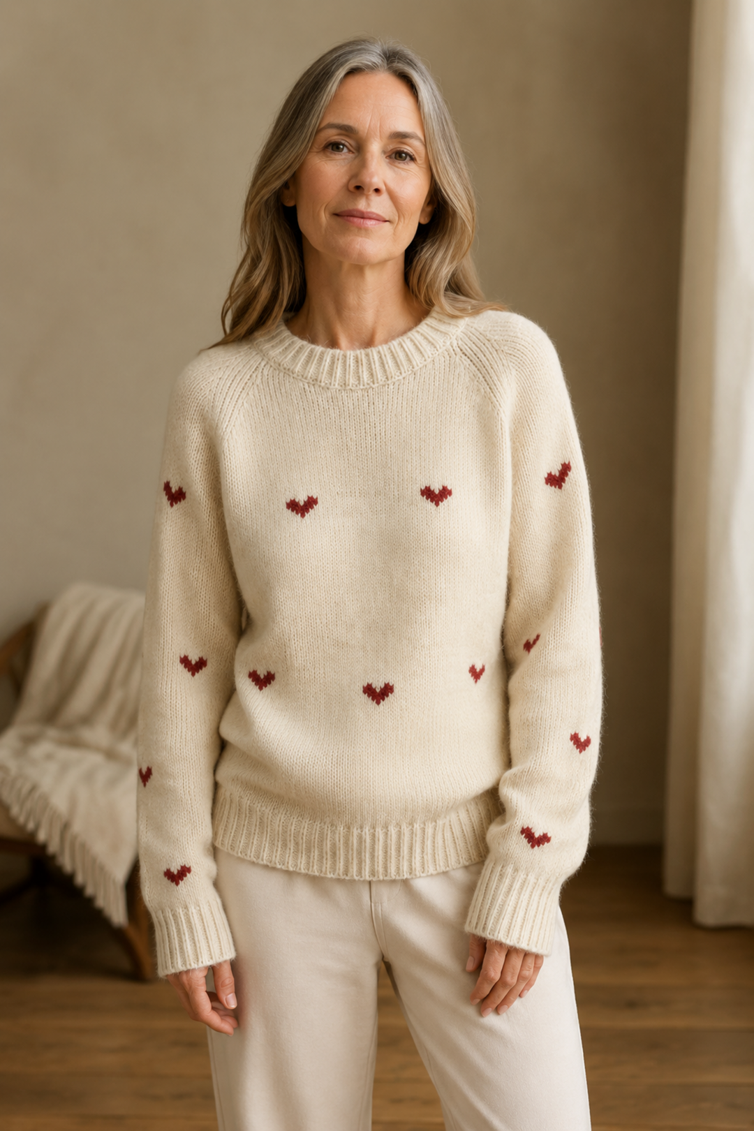 Kennedy | Raglan Sleeve Crew Neck Sweater editorial product photograph