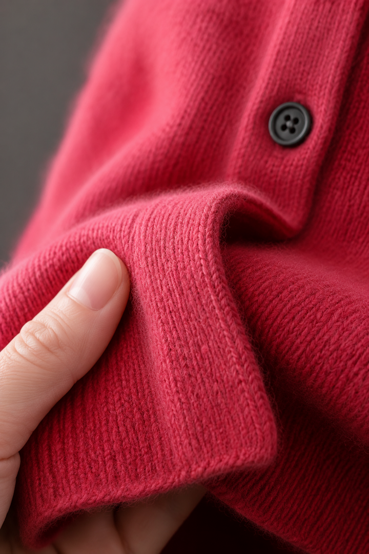 Trudy | Merino Wool Cashmere Cardigan fabric texture close-up