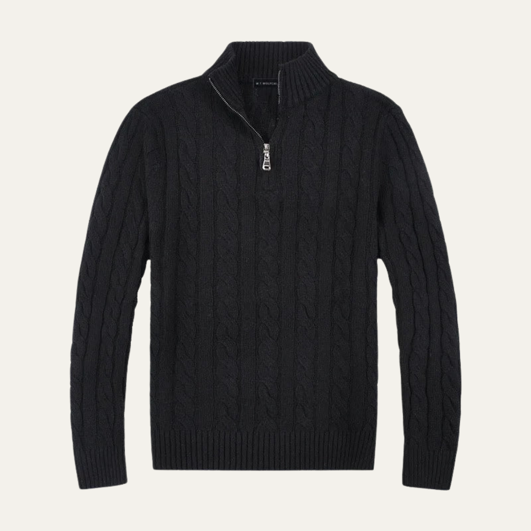 Merino Wool Half Zip Sweater
