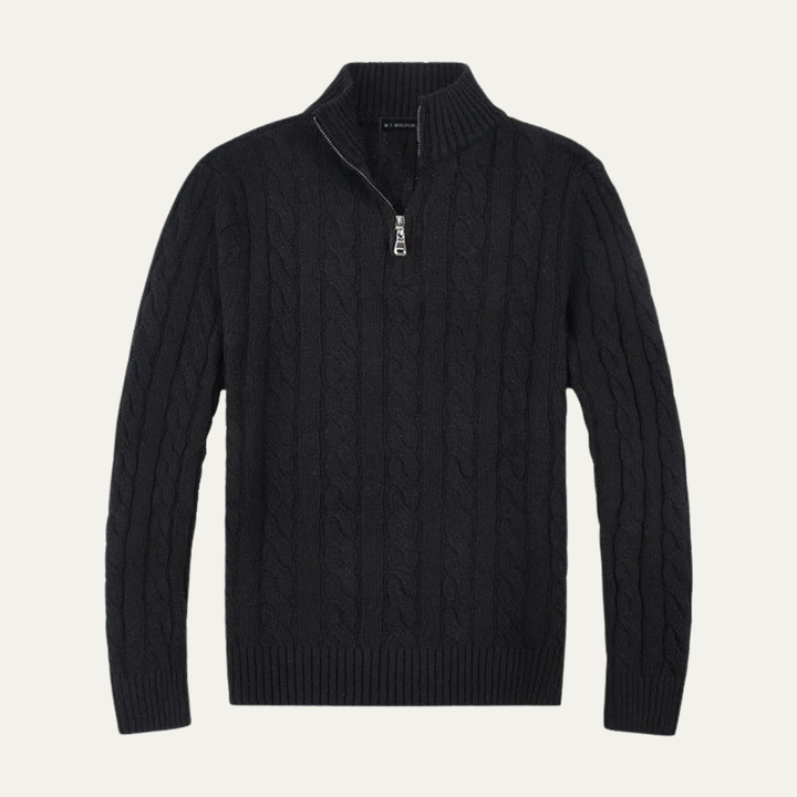 Merino Wool Half Zip Sweater