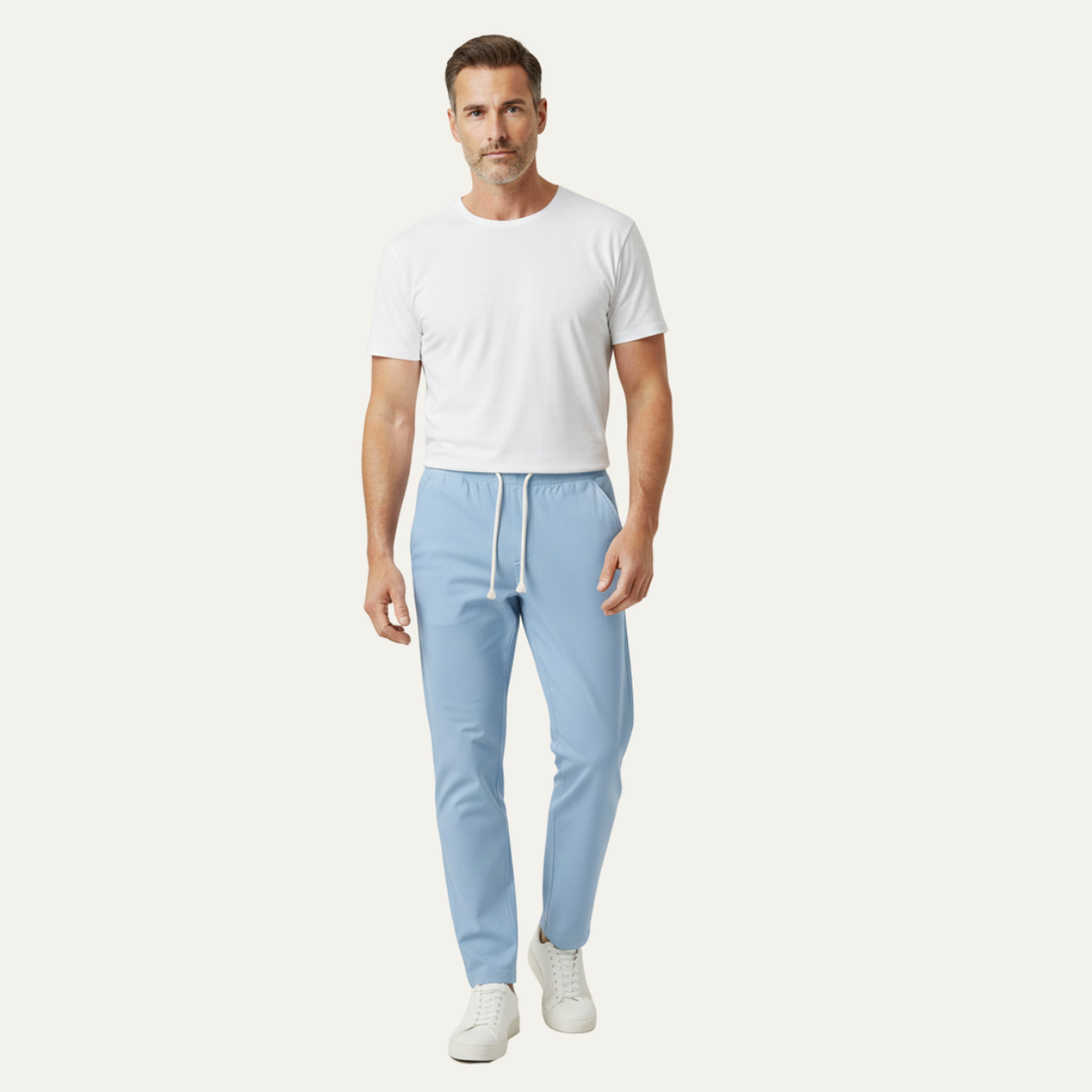 The Glenstone Men’s Lightweight Loose Fit Linen Blend Drawstring Pants