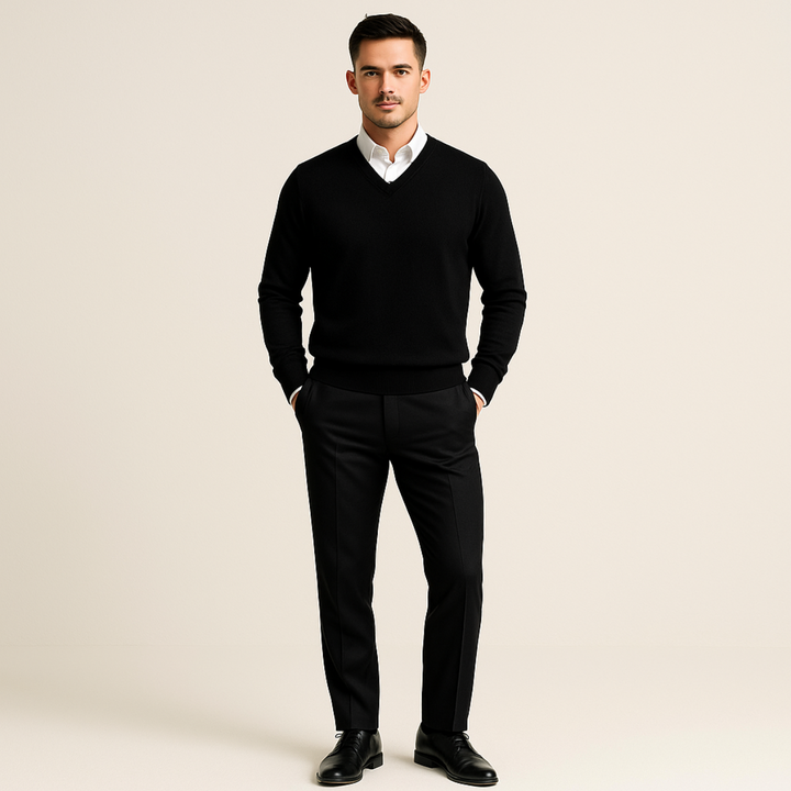 Men's Wool V Neck Sweater