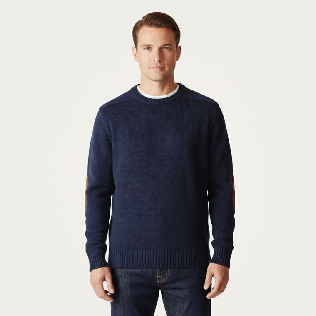 Wool Blend Elbow Patch Sweater