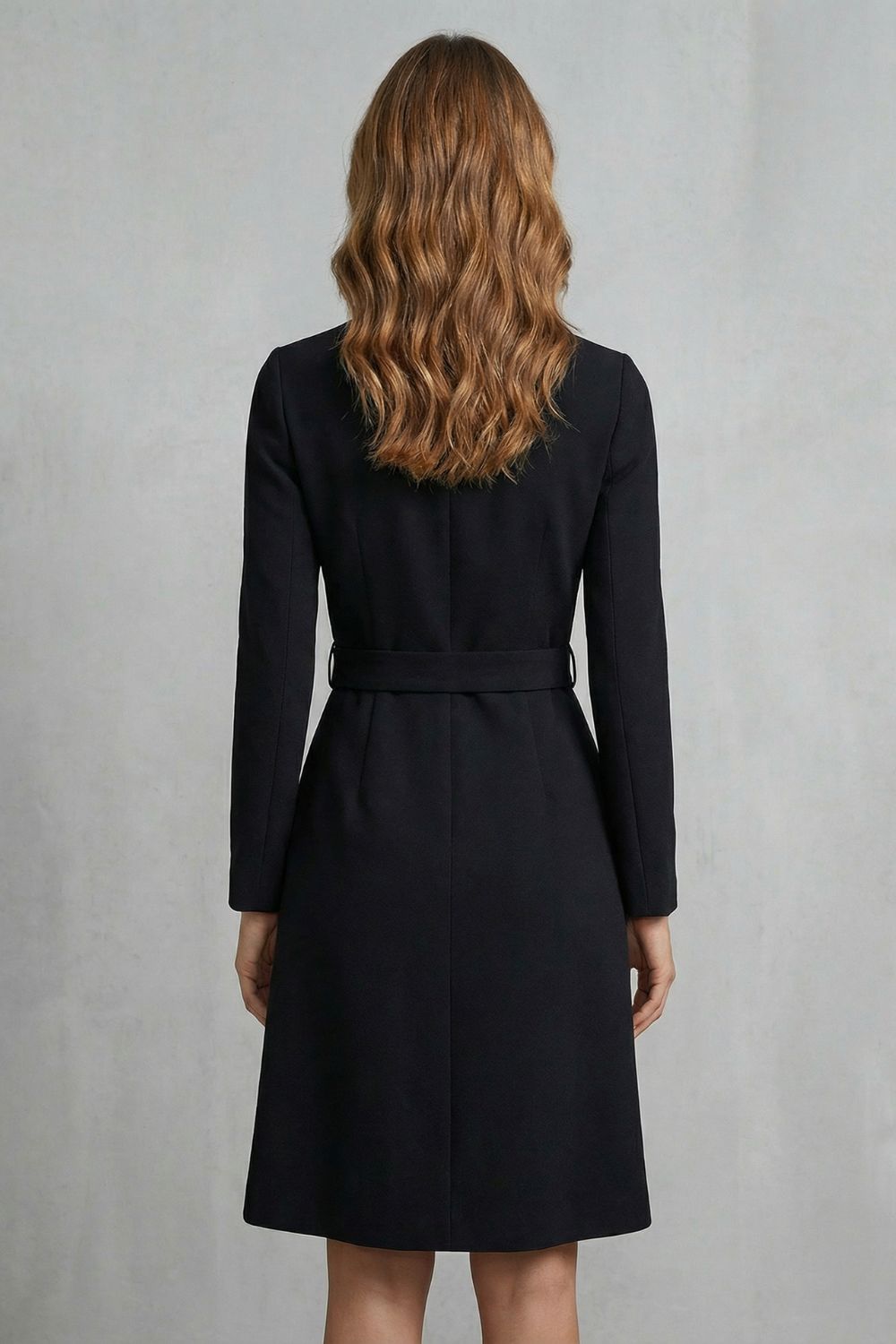 Nivara – Asymmetric belted waist – A-line midi dress
