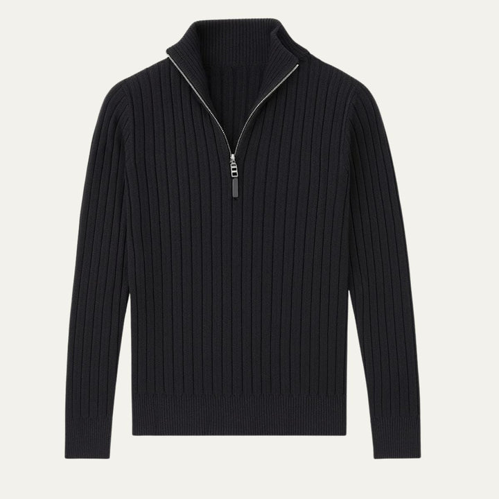 Cotton Cable Knit Quarter Zip Sweater