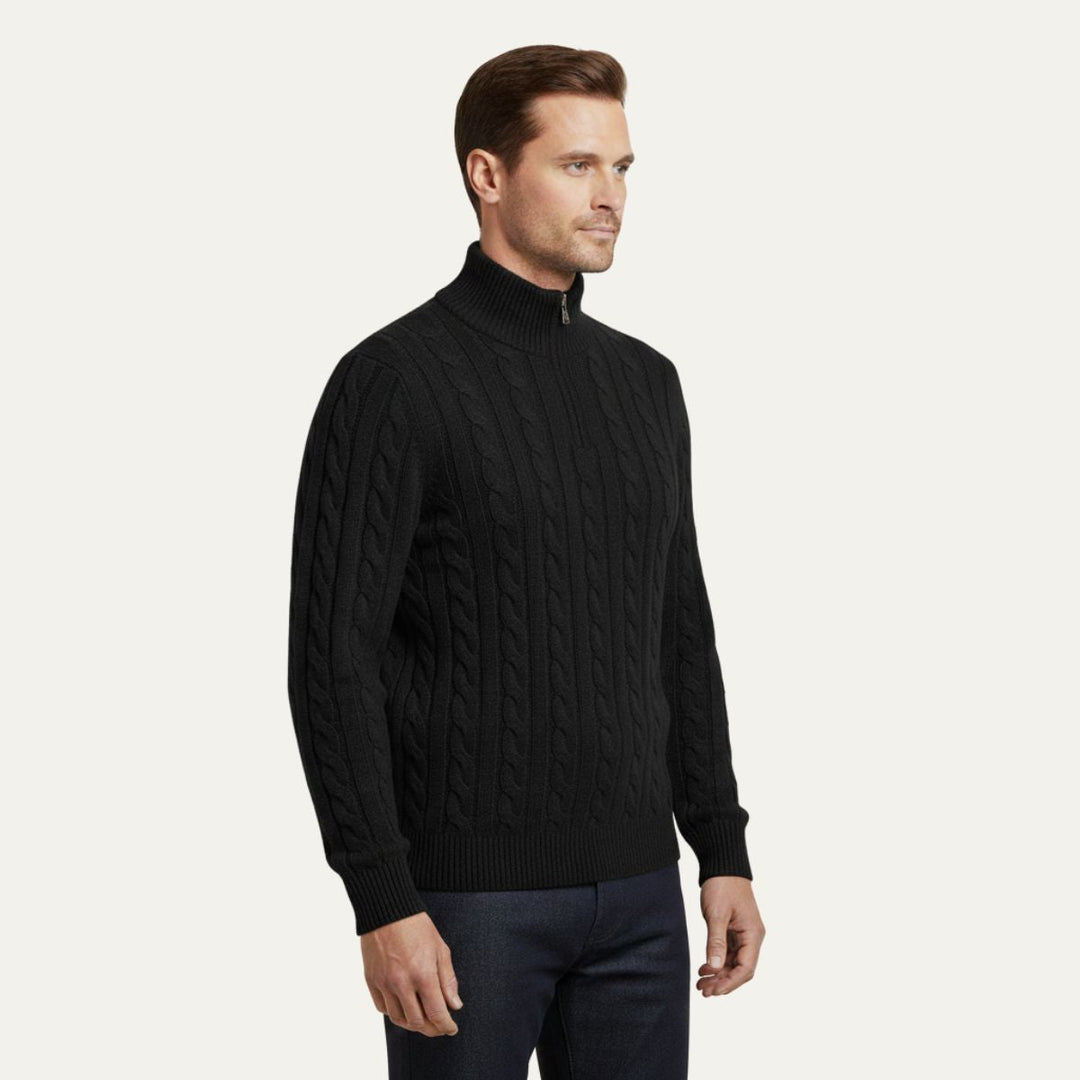 Merino Wool Half Zip Sweater