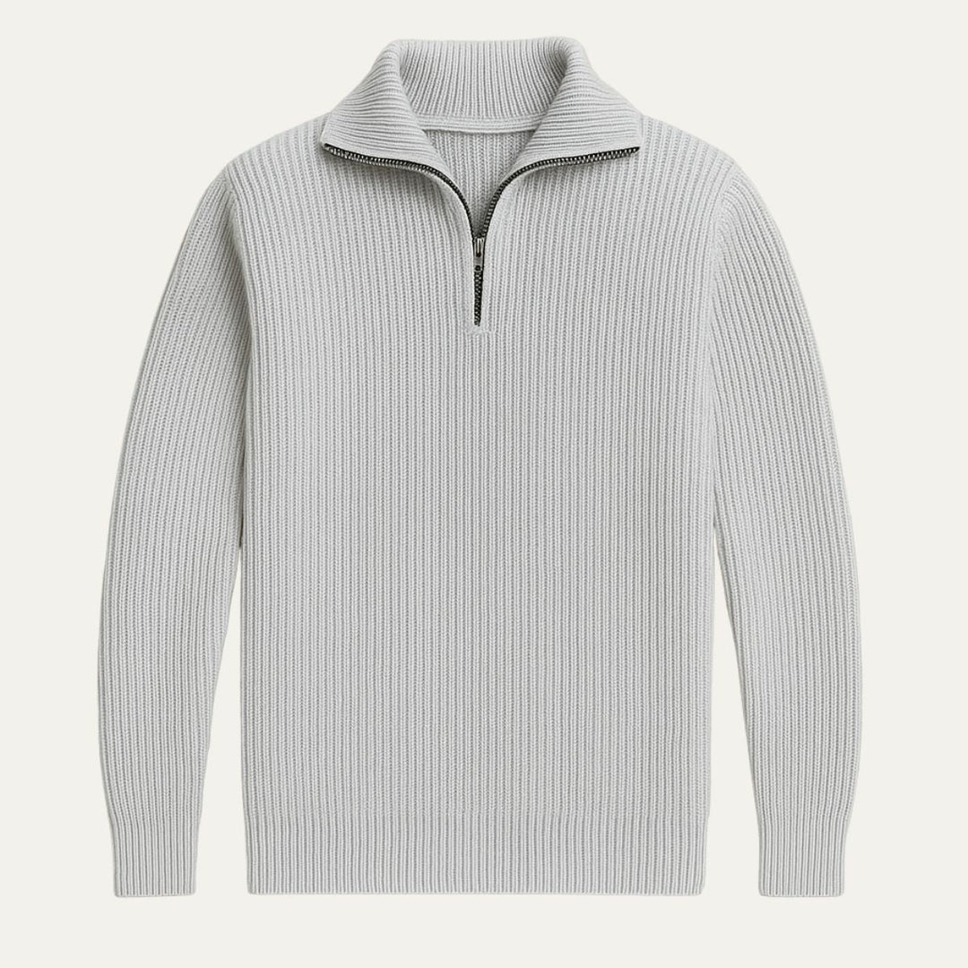 Merino Wool Quarter Zip Sweater