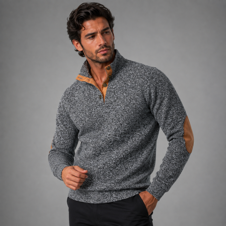 Men's Stand Collar Fleece Sweater
