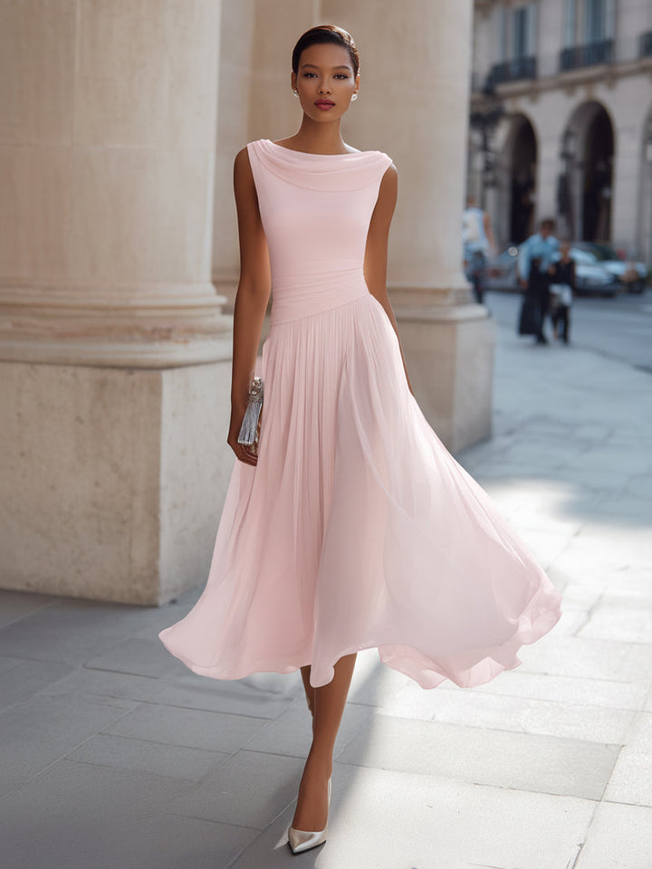 Vivian | Sleeveless Pleated Midi Dress