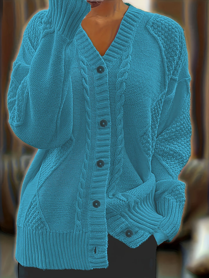 Raven | Cable Knit Button Cardigan