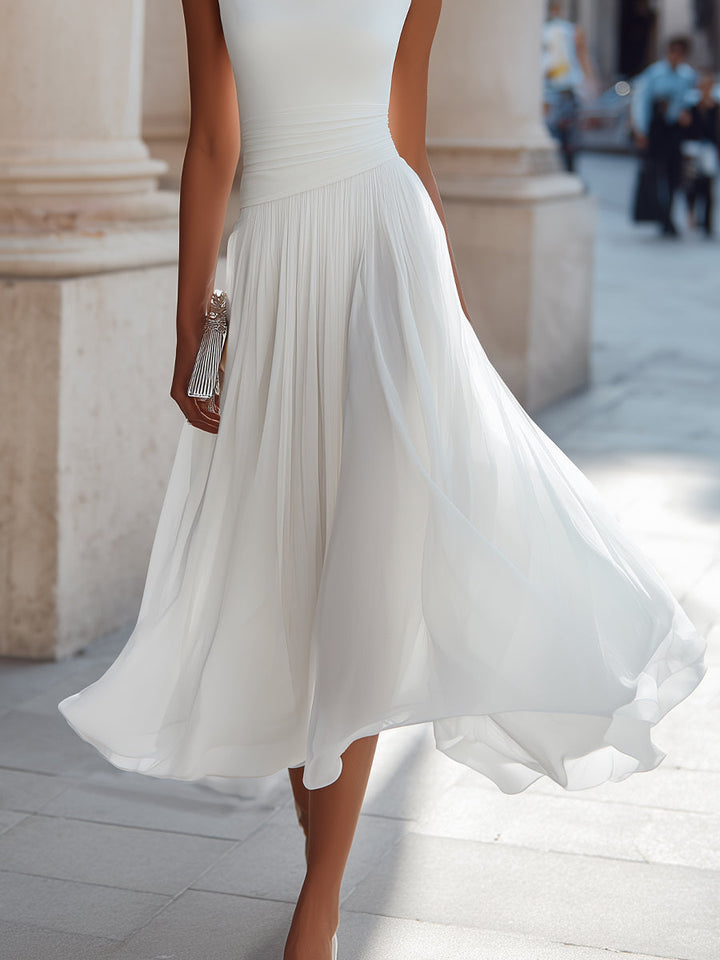 Vivian | Sleeveless Pleated Midi Dress