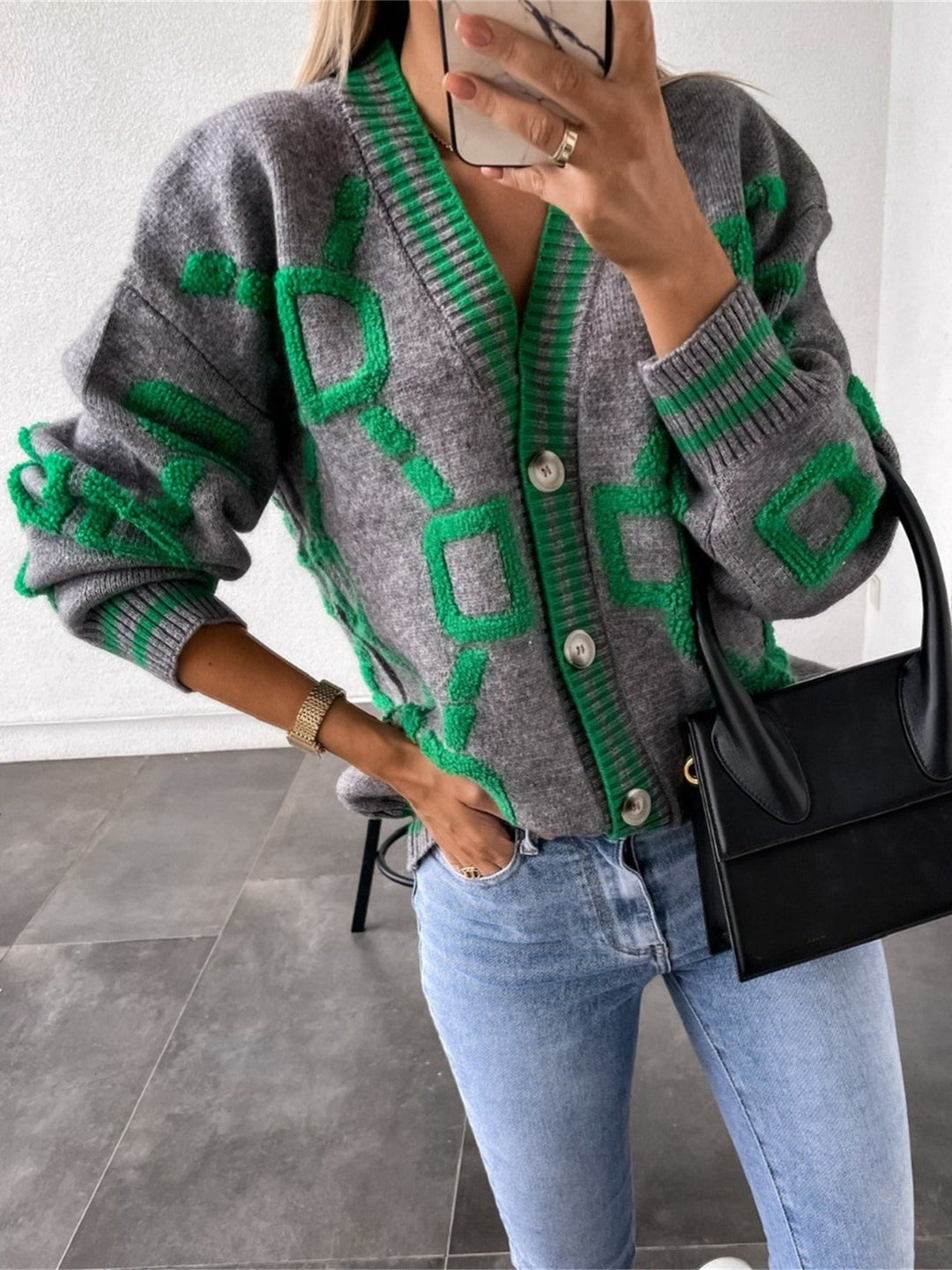 Reese | Color Block Plush Cardigan