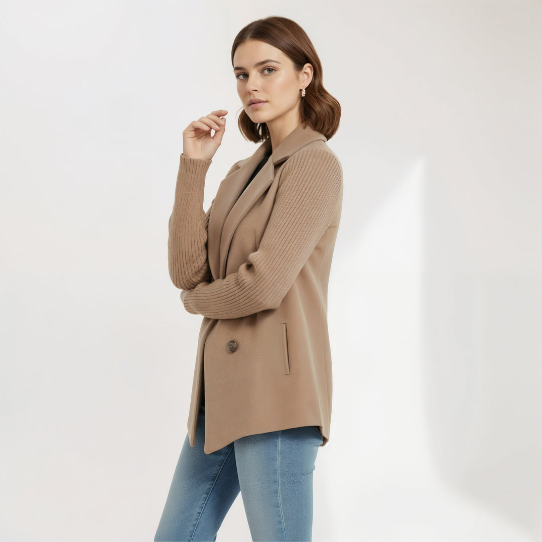 Sasha | Ribbed Knit Blazer Coat