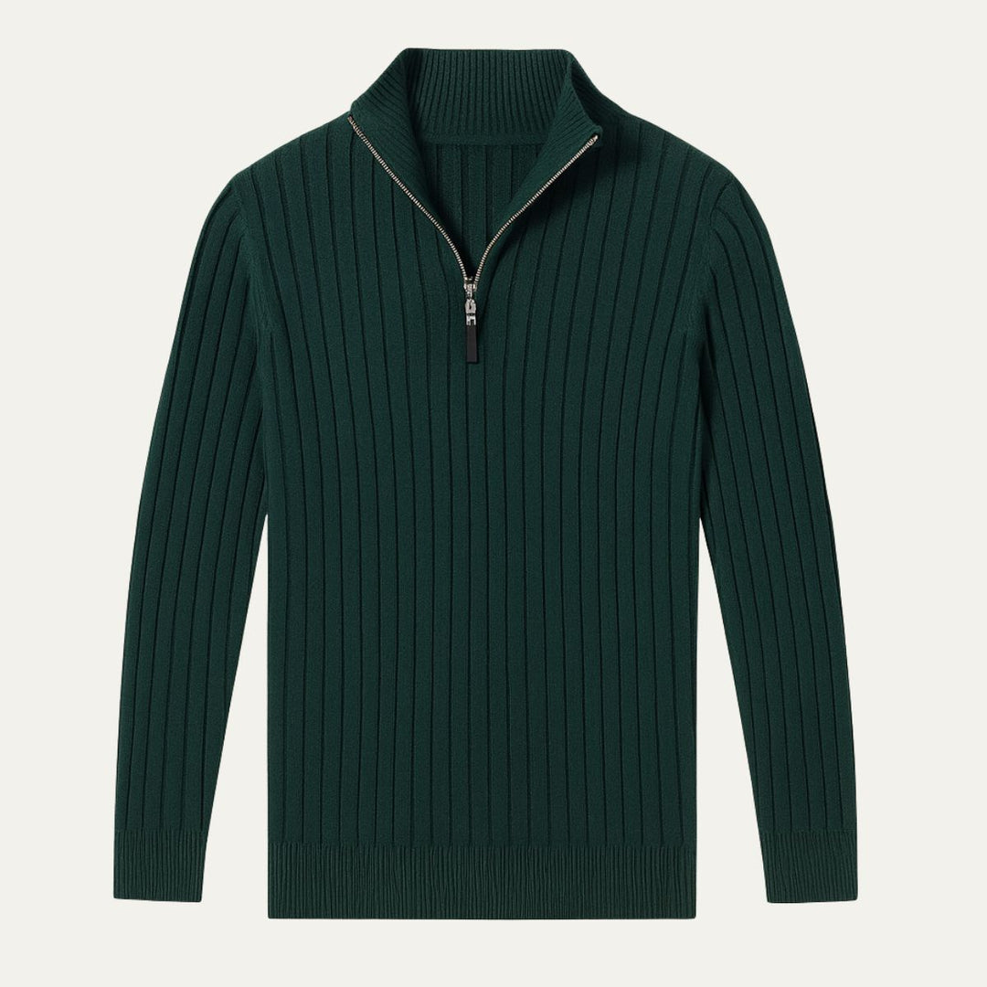 Cotton Cable Knit Quarter Zip Sweater