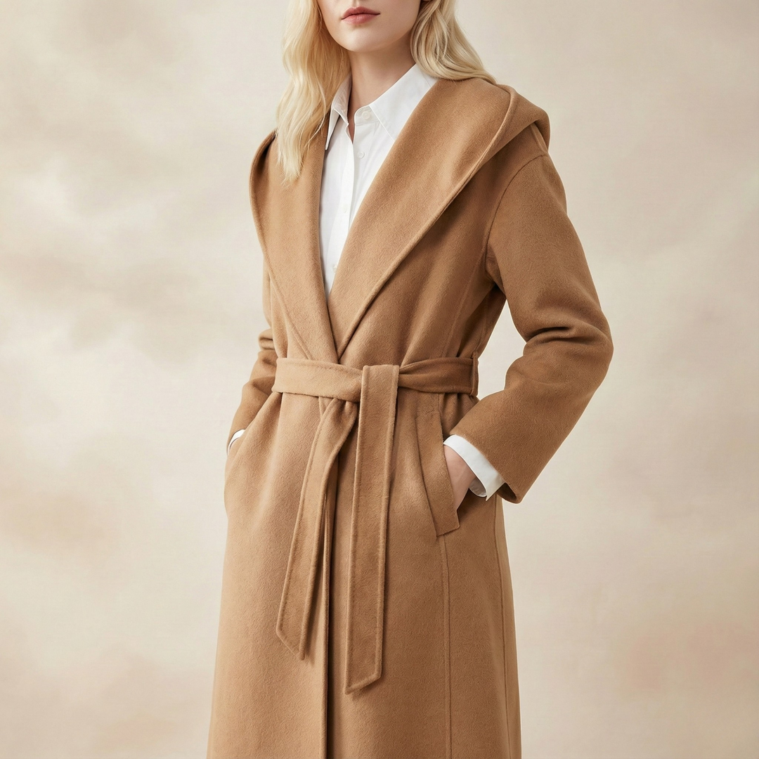 Camel-Hair Long Pointed Coat
