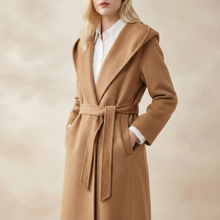 Camel-Hair Long Pointed Coat