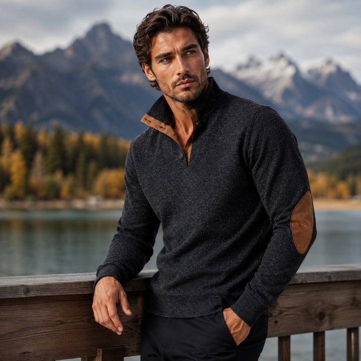 Men's Stand Collar Fleece Sweater