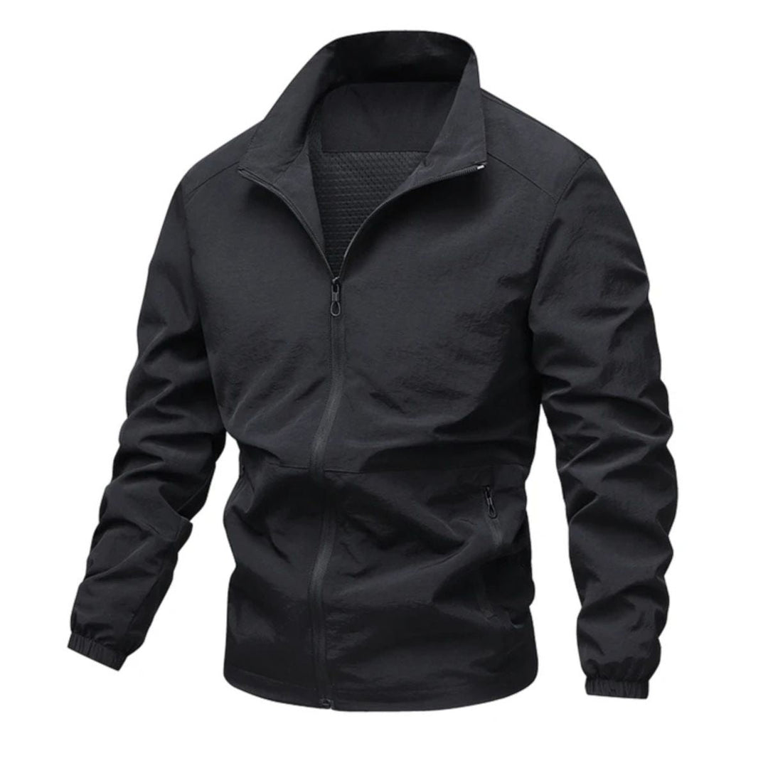 Mesh Lined Zip Front Windbreaker Jacket