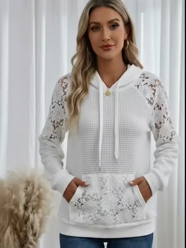 Barbara | Lace Trim Raglan Hoodie