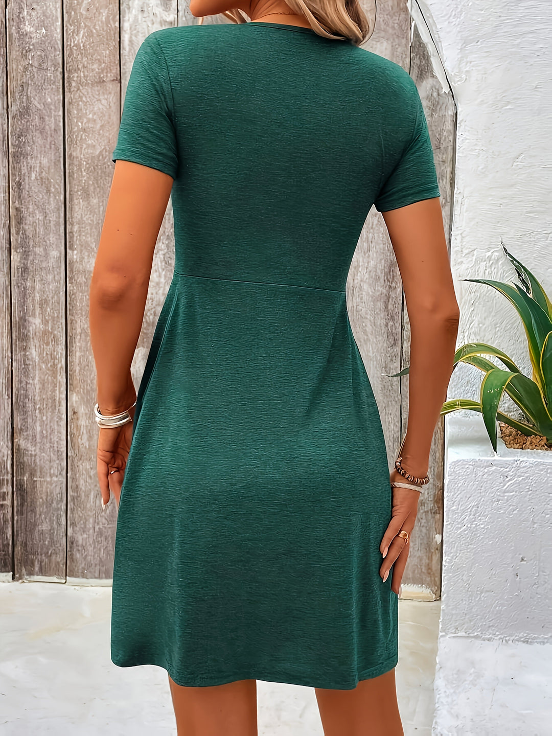 Deanna | Twist Front V-Neck Dress