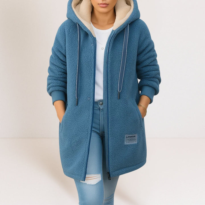 Hooded Zip Front Fleece Jacket