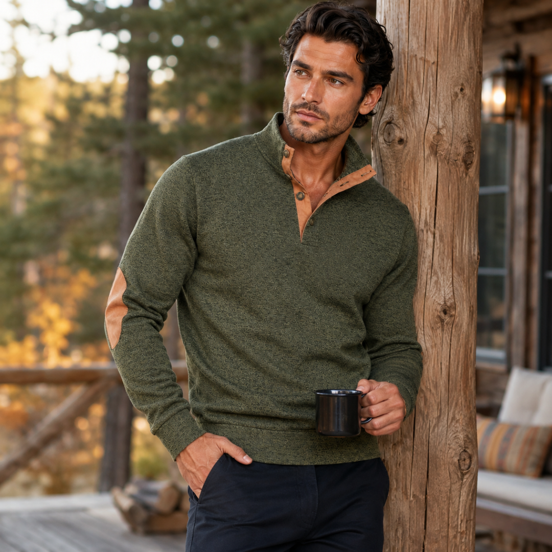Men's Stand Collar Fleece Sweater