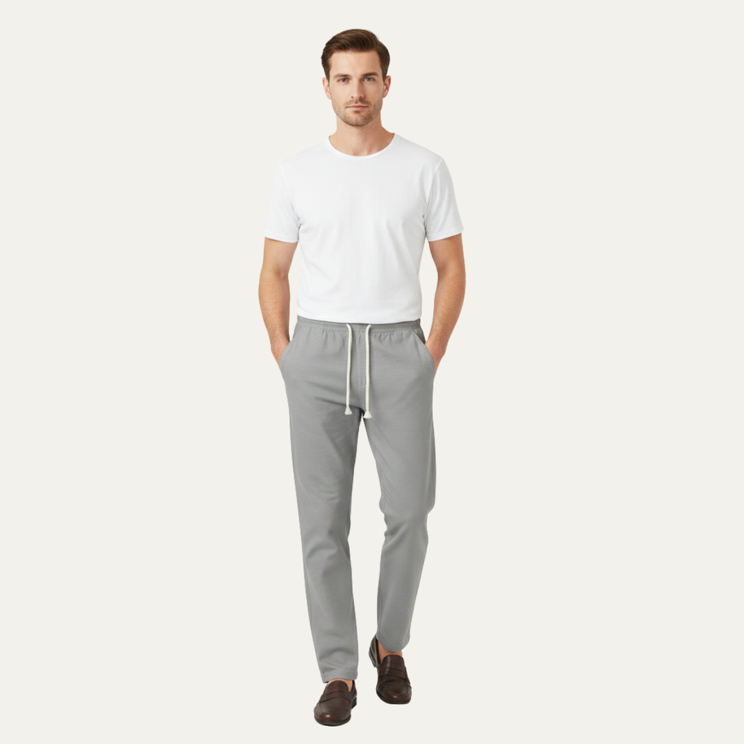 The Glenstone Men’s Lightweight Loose Fit Linen Blend Drawstring Pants