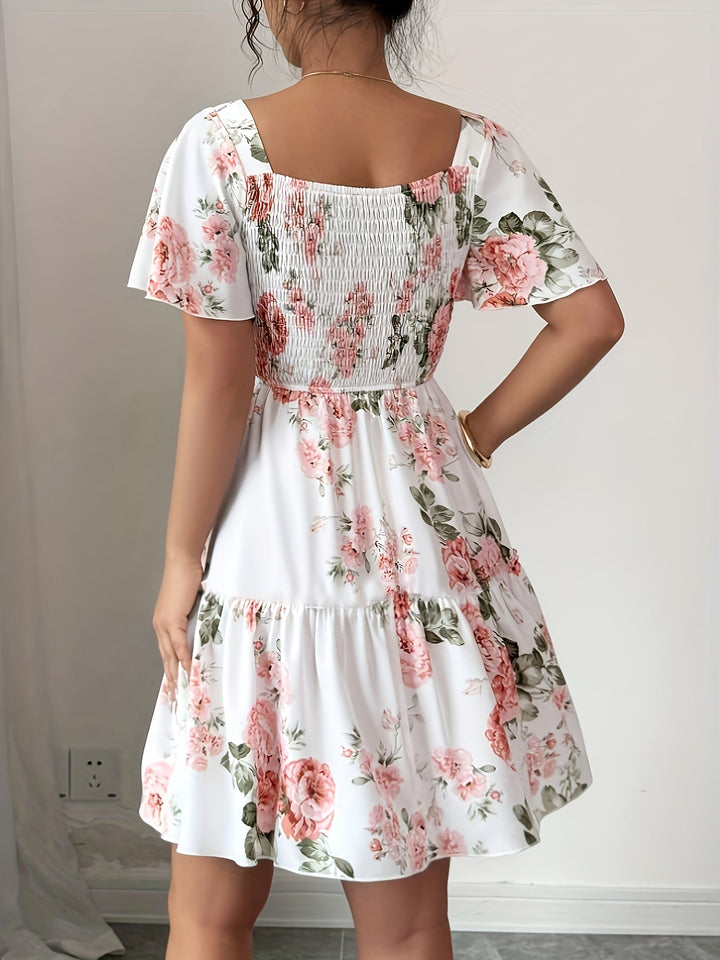Lorraine | Floral Waist Tie Dress