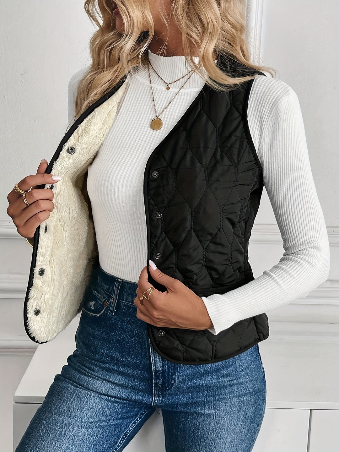 Damesjas met thermische voering, Winterkleding, Dames wintervest, Dames herfst/winter thermisch vest