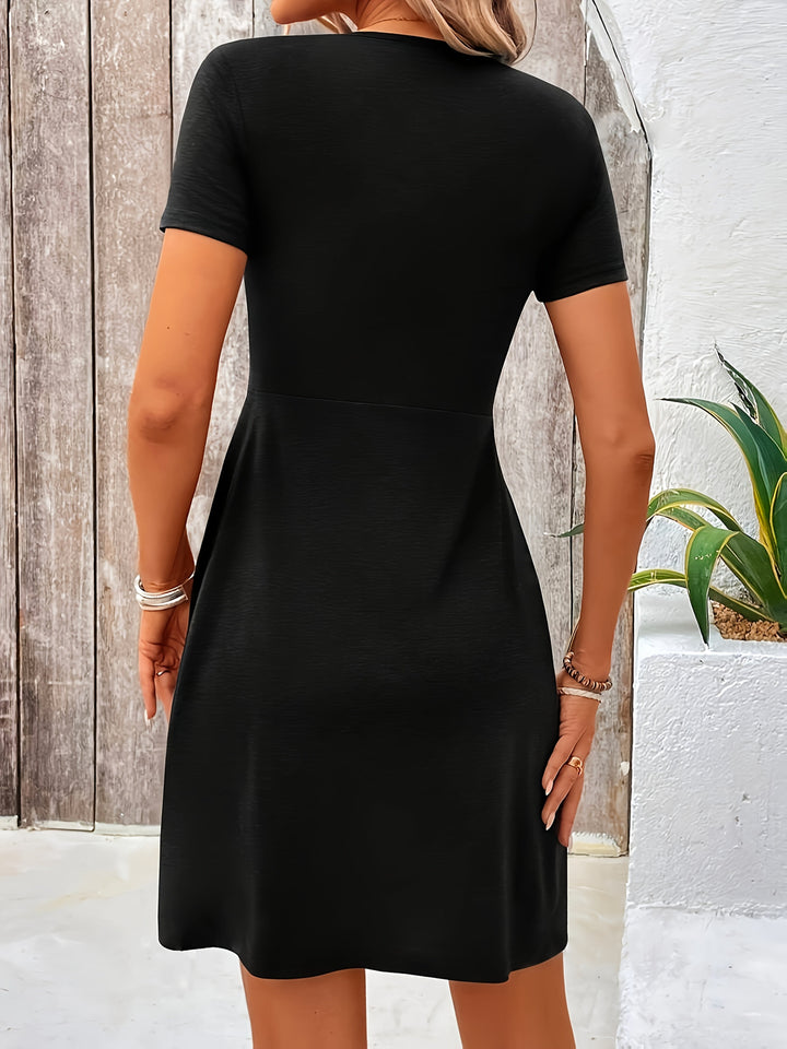 Deanna | Twist Front V-Neck Dress