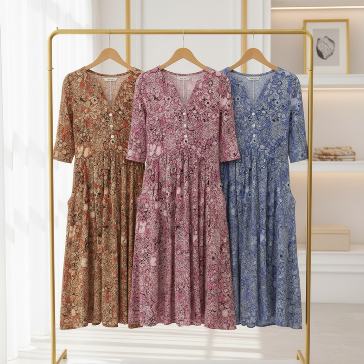 Maggie | V-Neck Midi Dress