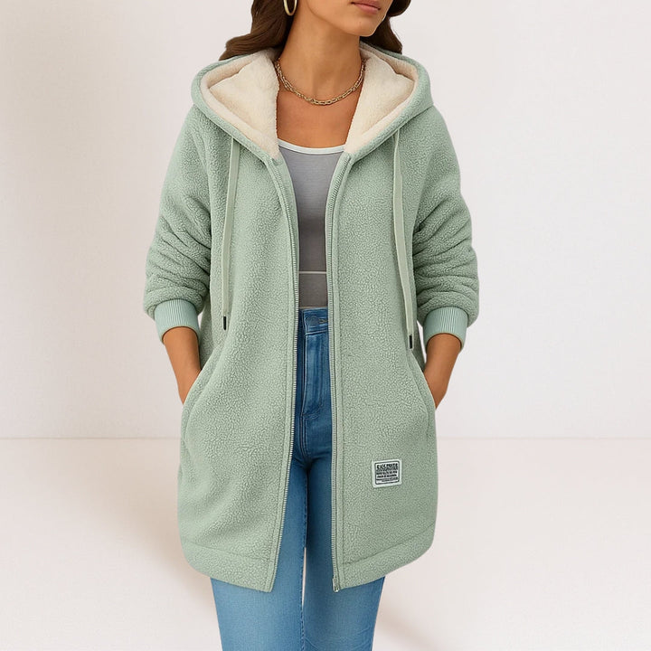 Hooded Zip Front Fleece Jacket