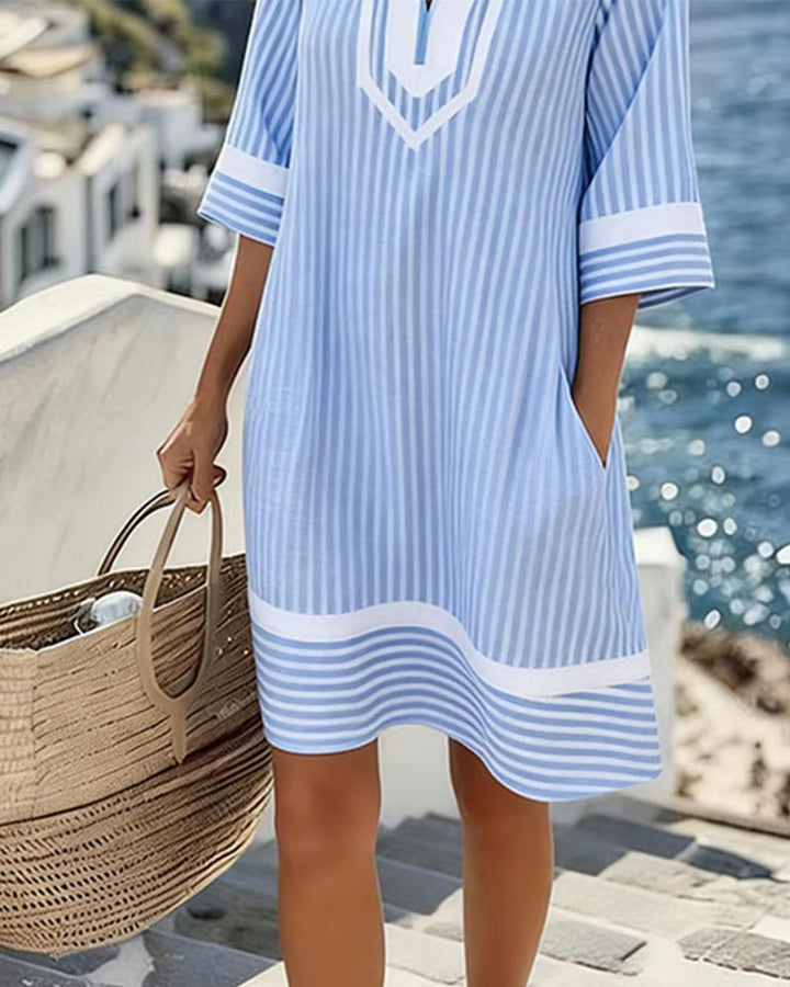 Megan | Striped V-Neck Dress