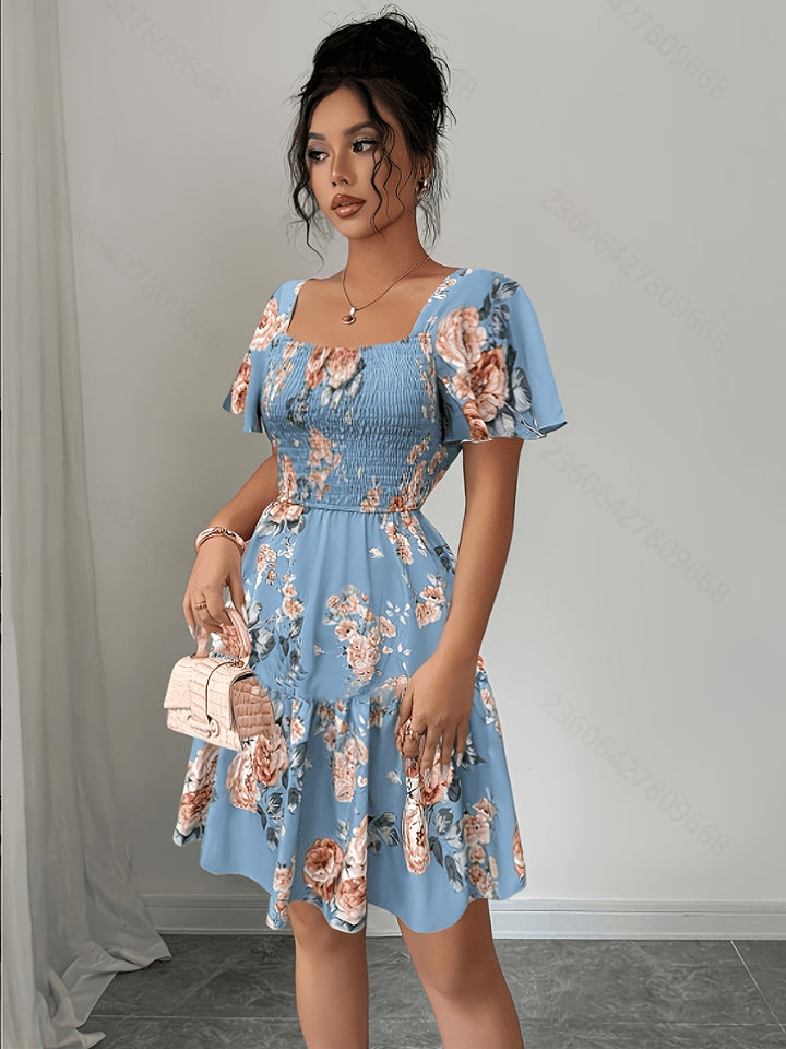 Lorraine | Floral Waist Tie Dress