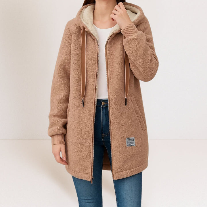 Hooded Zip Front Fleece Jacket