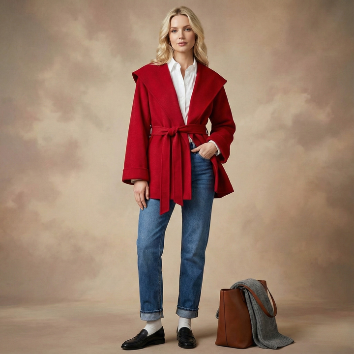 Camel-Hair Long Pointed Coat