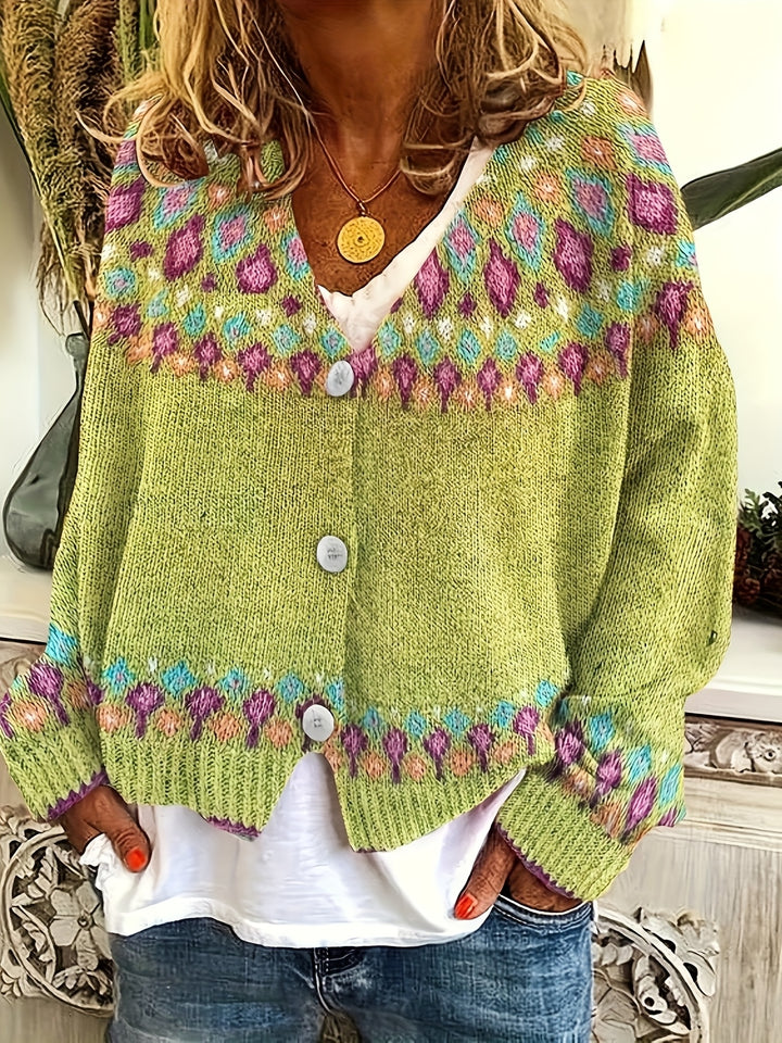 Fair Isle-trui met motief aan de achterkant voor dames
