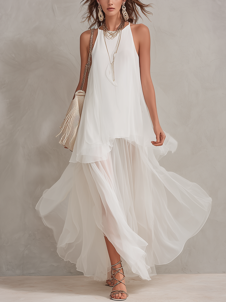 Susan | Layered Chiffon Maxi Dress
