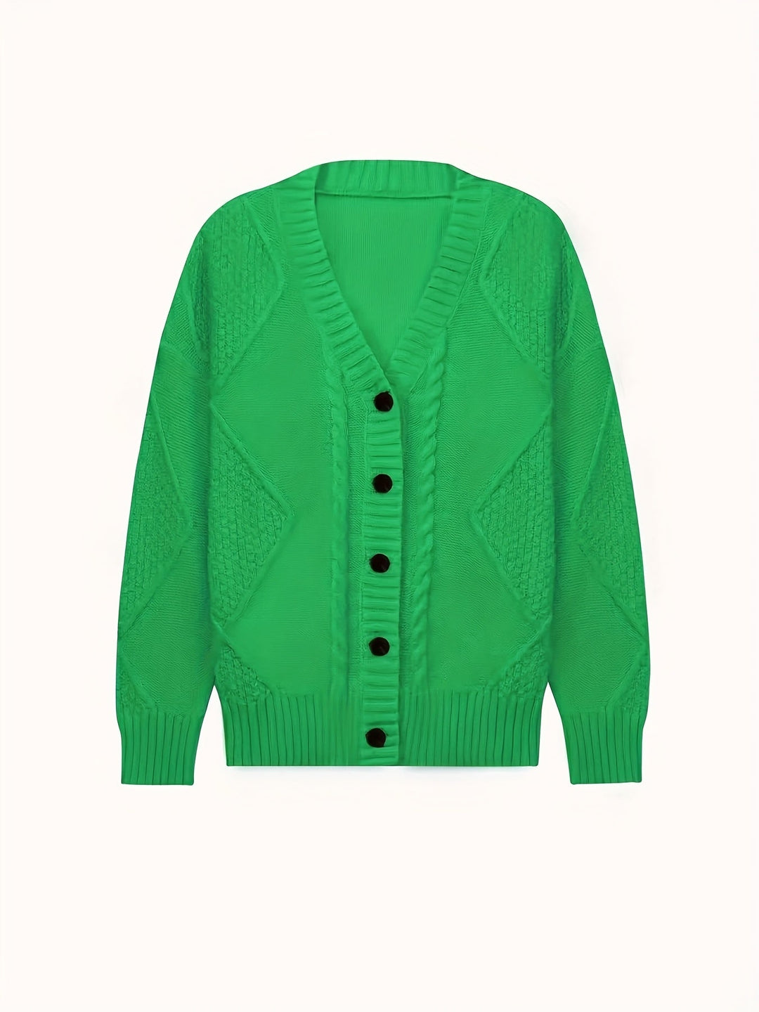 Raven | Cable Knit Button Cardigan
