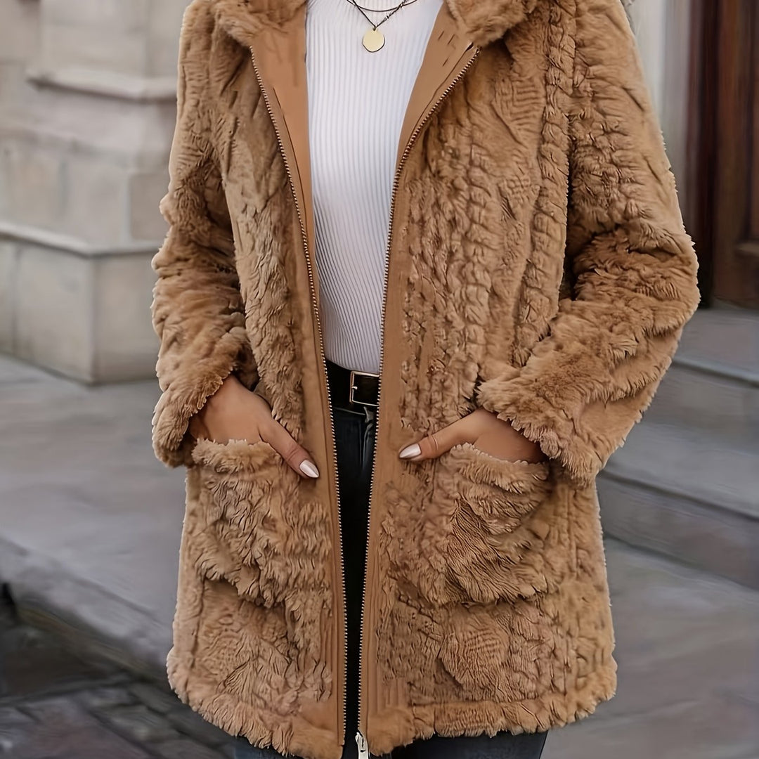 Doris | Longline Plush Zip-Up Hoodie