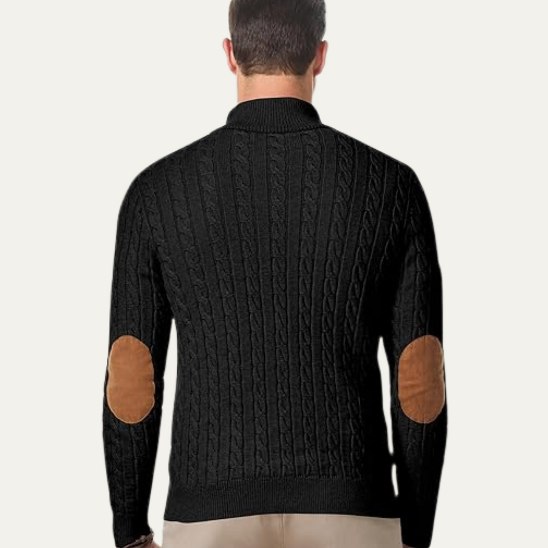 Cable Knit Button Collar Sweater